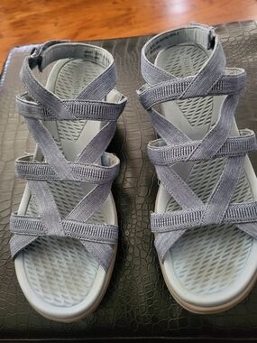 BareTraps Light Blue Strappy Comfort Sandals